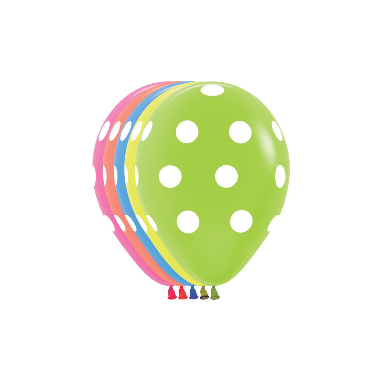 50 Pack: 11" Multicolor Polka Dot Latex Balloons